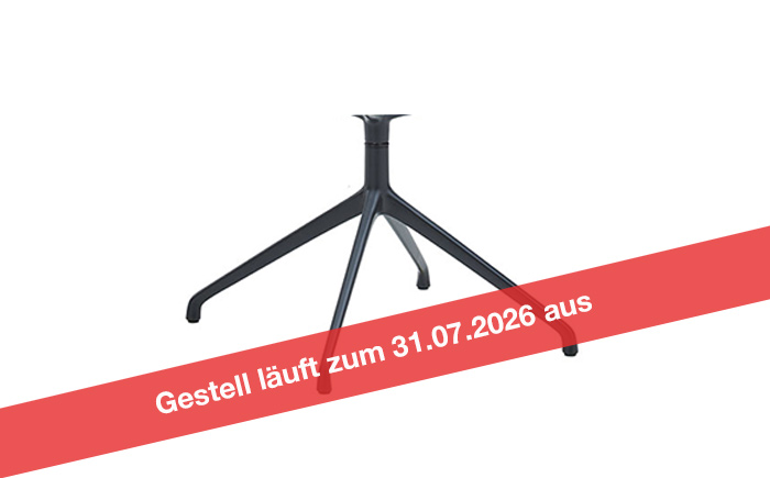 Hartmann Möbel - Stuhlgestell M1 - Metallgestell Stativform - Auslaufmodell Vier-Fuß Metallgestell in Stativform - Vier nach oben zulaufende Metallfüße in dunklem anthrazit gebündelt in einem schmalen zentral aufgesetzten Metallstandrohr. Mit Hinweistext Auslaufmodell zum 31.07.2026