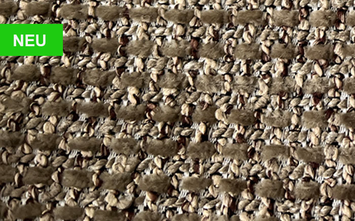 Hartmann Möbel - Bezug Stoff Nr. 68B Lehm für Stühle und Sitzbänke Farb-Kachel mit gleichmäßig strukturierter Oberfläche in dunklem Braun-Beige – Stoff Nr. 68B – dezent und weich texturiert, zur Bezugsauswahl für alle Stühle und Bänke der Möbelmarke Hartmann.