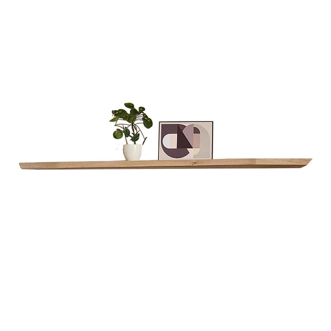 Hartmann Möbel SVEA - Wandboard 8660-1189 - Kerneiche Natur mit Riffholzoberfläche Modernes Wandboard aus massivem Riffholz im asymmetrischem Design, von rechts nach links schmaler werdend - Gesamtbreite 179cm.
