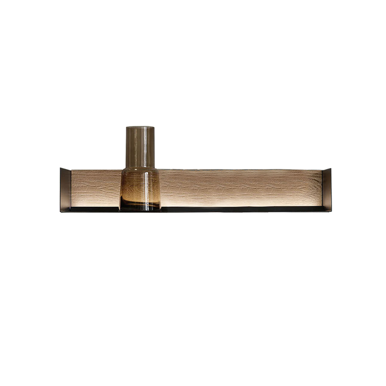 hartmann_ANEA_8530-1101_regalpaneel Wandboard mit Beleuchtung und einer Vase darauf