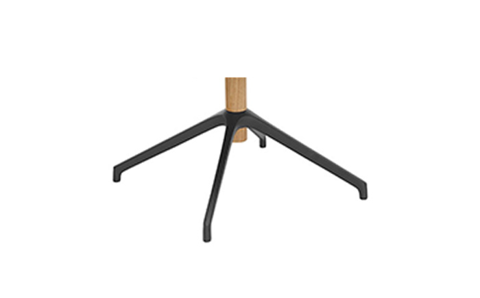 Hartmann Möbel - Stuhlgestell HM1 - Holz-/Metallgestell Stativform Vier-Fuß Holz-/Metallgestell in Stativform - Vier nach oben zulaufende Metallfüße in dunklem anthrazit gebündelt in einem zentral aufgesetzten Holzstandrohr