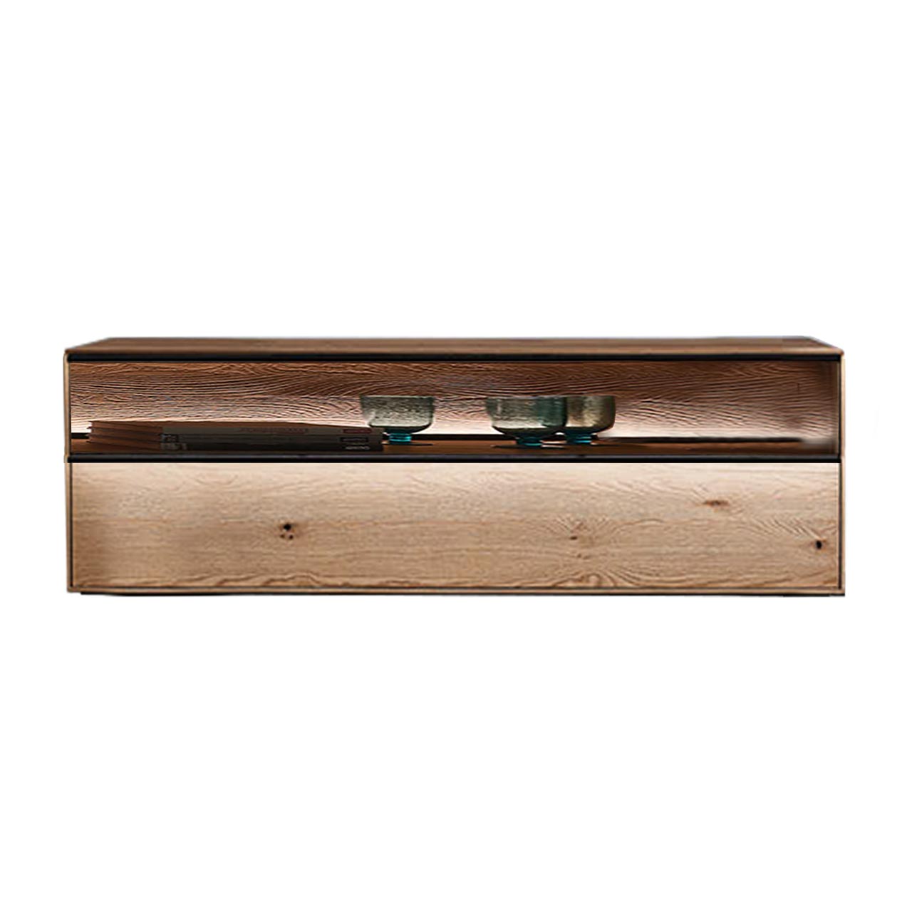 hartmann_ANEA_8530-3172_haengelowboard TV-Board aus massiver Kerneiche mit Glasblende