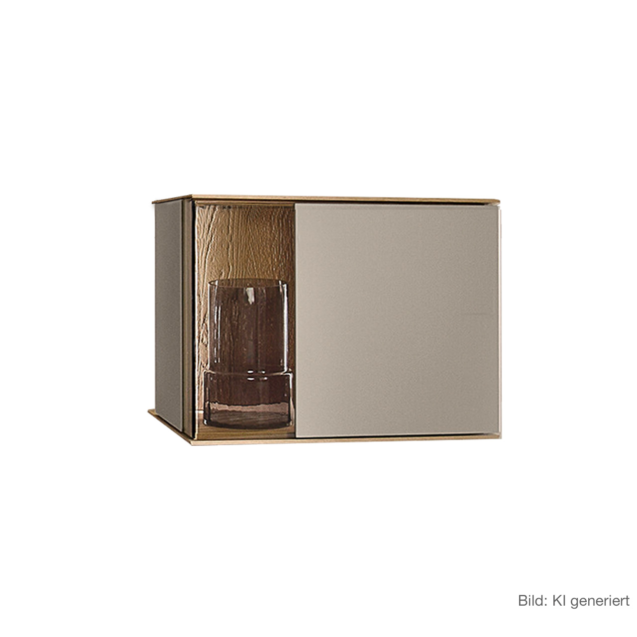 Hartmann Möbel SVEA - Unerbauvitrine 8660-3061 - Kerneiche Natur, Lack Sand Moderne Vitrine aus massiver Kerneiche Natur mit Lackfronten in Sand. Mit einer Glas-Lacktür und beleuchteter Riffholzrückwand links - als Unterbauelement für Hängelowboards empfohlen.