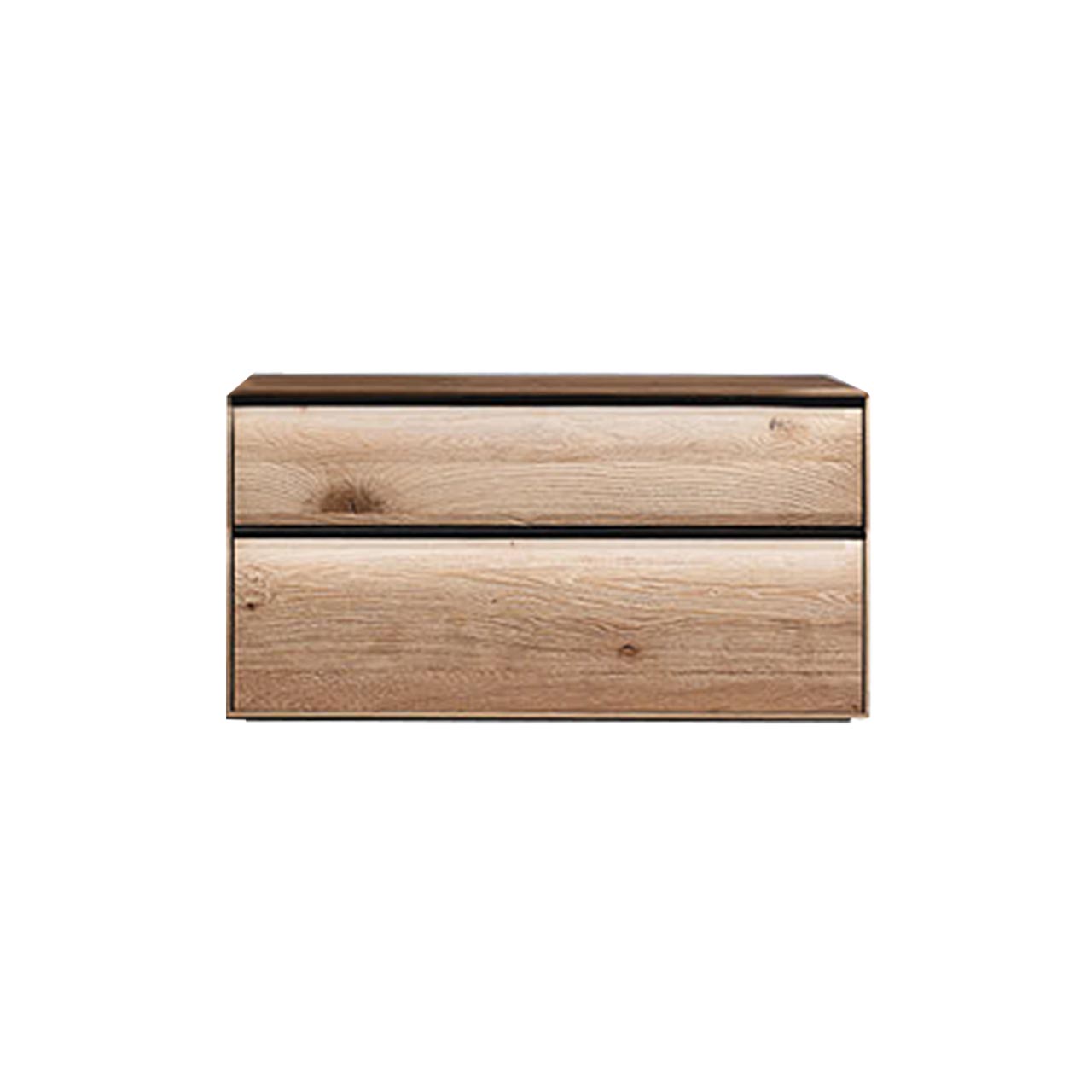 TV-Board aus massiver Kerneiche mit Schubkasten & Klappe