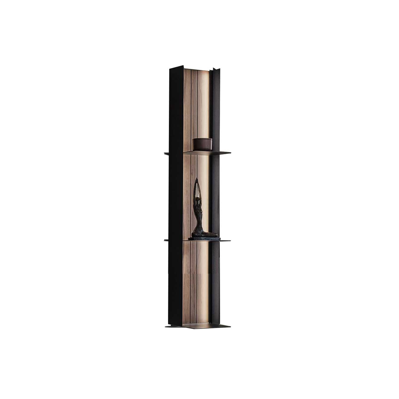 Hartmann AUDRA - Metallregal 5610-6021 - Anthrazit und Altholzbuche Uyaa Modernes Wandregal aus Metall anthrazit mit drei Metallablageböden und beleuchteter Holzrückwand in edler Altholzbuche Uyaa.
