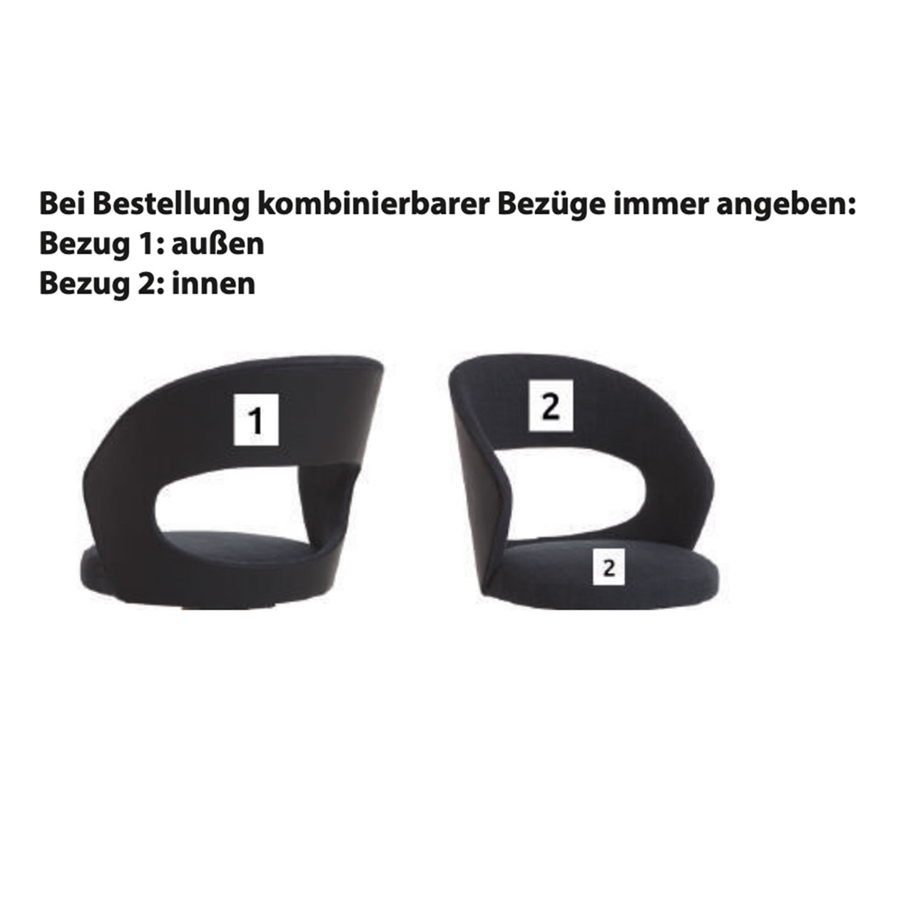 Zwei Stuhl Rücklehnen mit Bestellhinweis