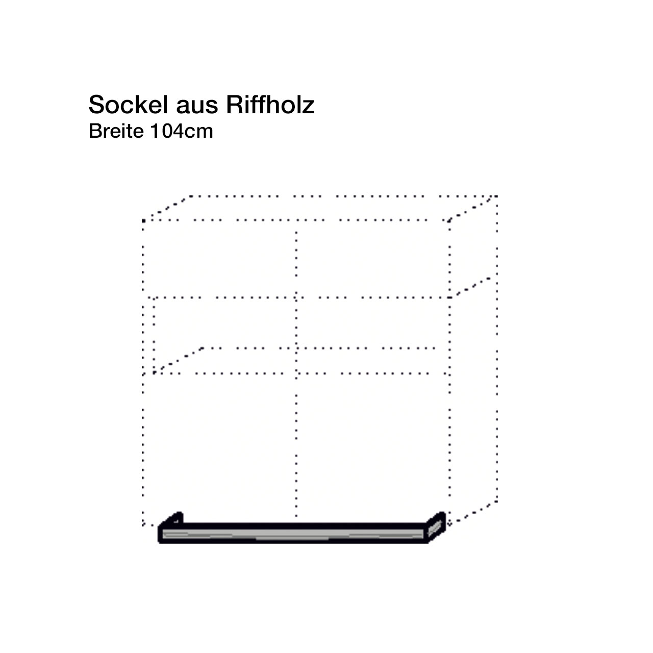 Strichzeichnung eines Sideboards mit Sockel