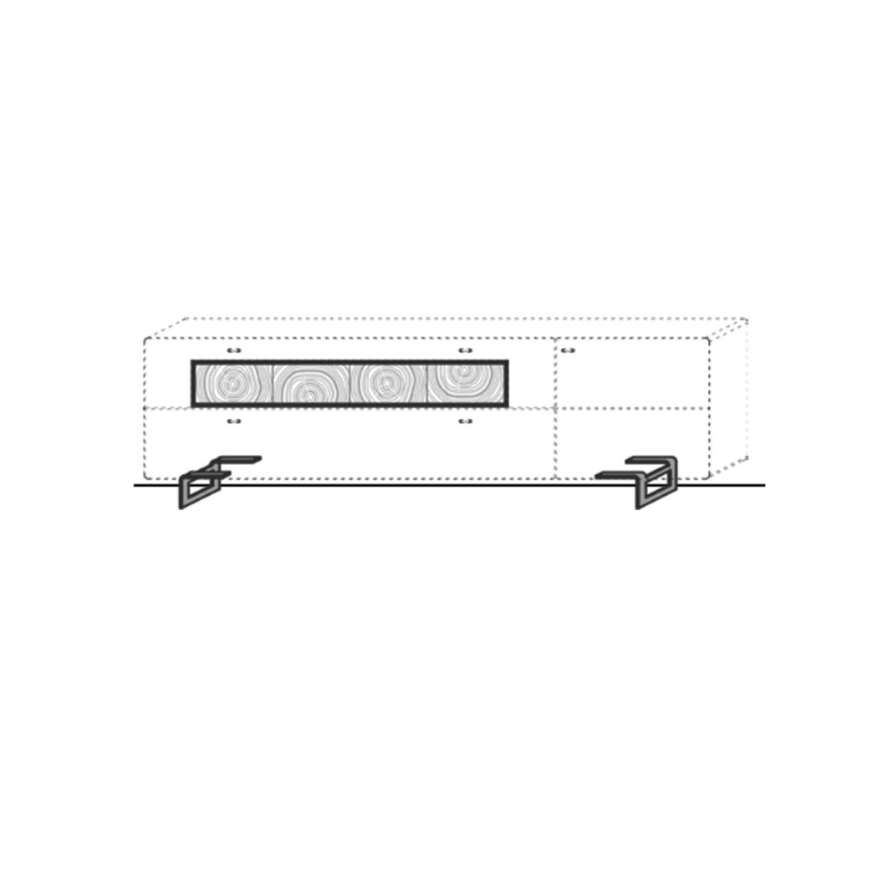 Strichzeichnung der Metallkufen mit passendem KNUD Lowboard