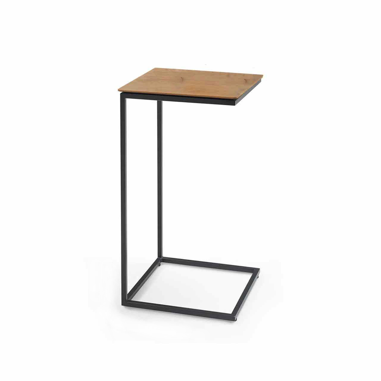 Hartmann SELINO - Beistelltisch 8560-1419 Kleiner Beistelltisch mit rechteckiger Holztischplatte und filigranem Metallgestell in Anthrazit.
