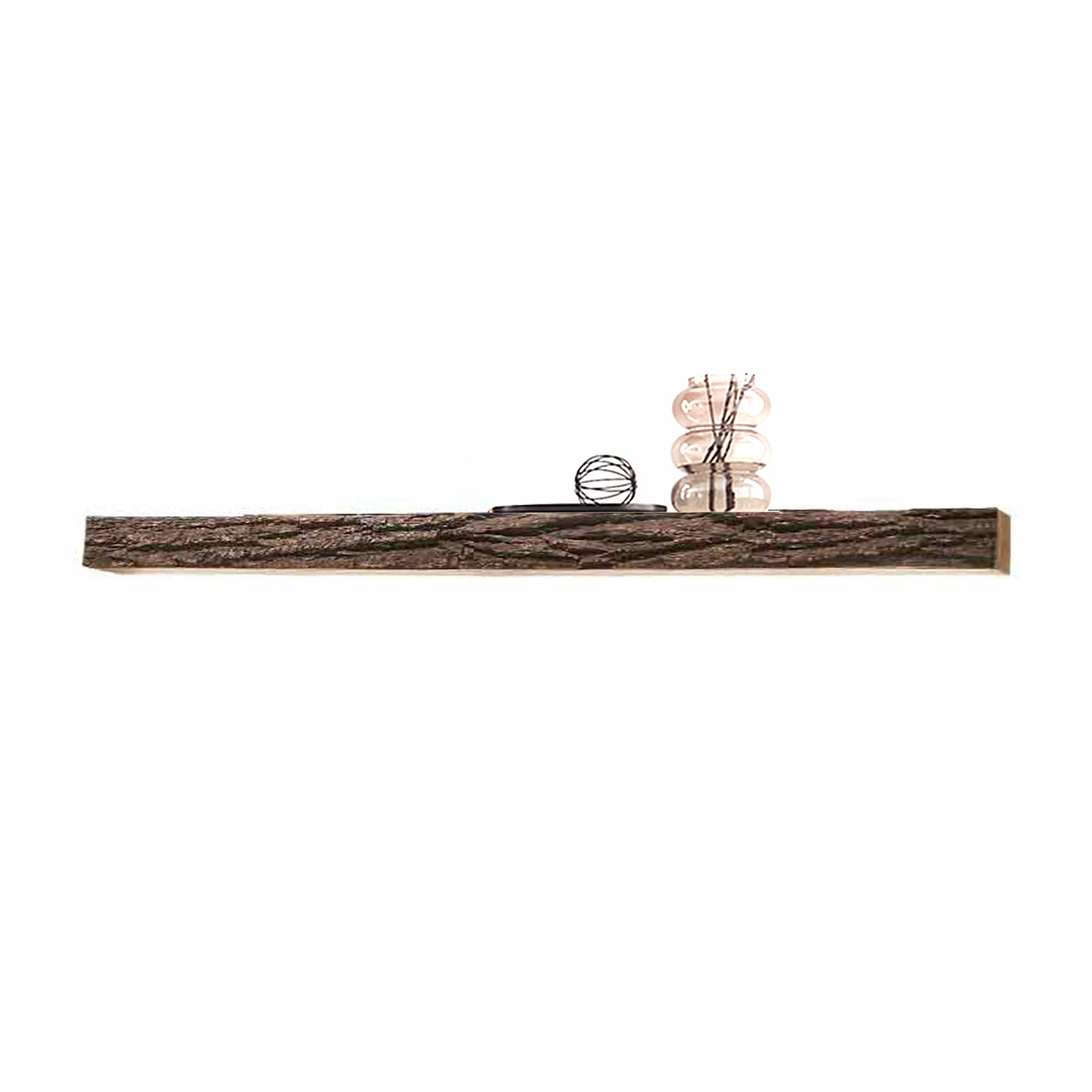 Hartmann RUNA - Wandboard 8410-1161 - Kerneiche Natur und Baumrinde Langes Wandregal aus massiver Kerneiche Natur mit sichtbarer Frontkante mit Baumrinde.
