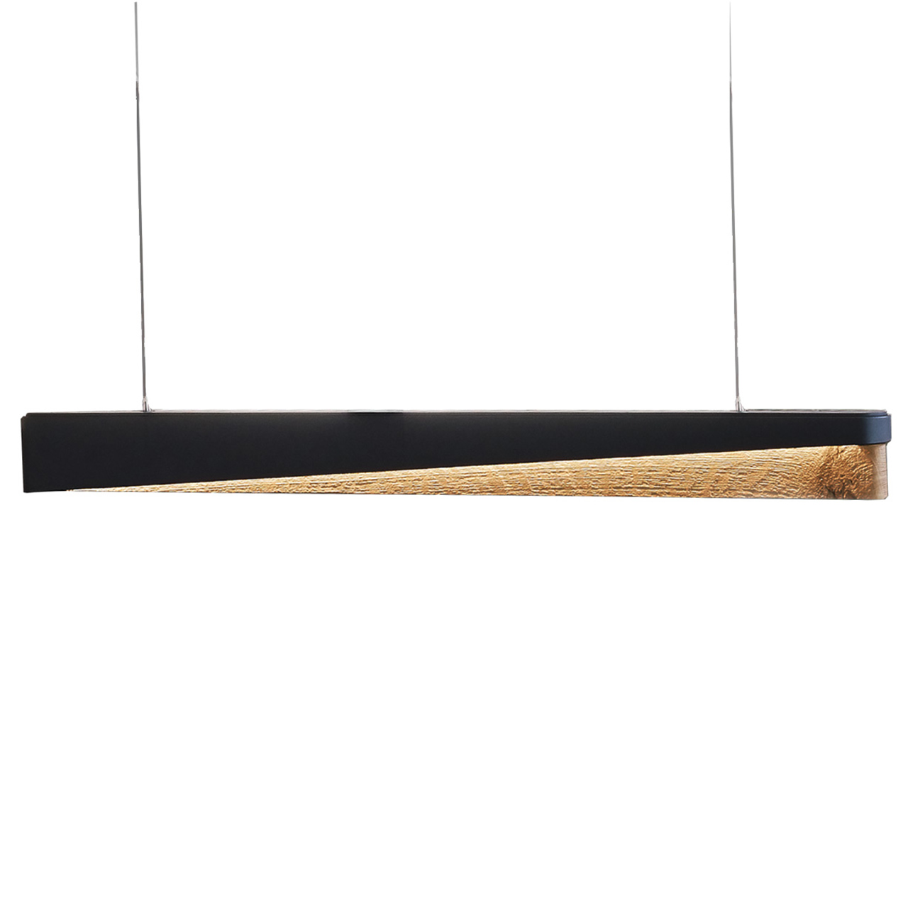 Hartmann Möbel SVEA - Hängeleuchte 8660-9917 Moderne Paneel-Pendelleuchte aus massivem Holz mit Teileinfassung in Metall Anthrazit.