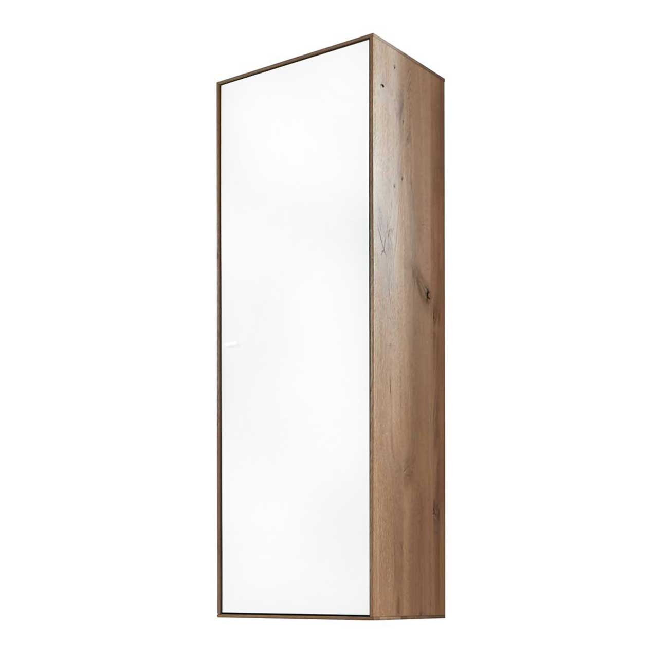 Hartmann CAYA - Hängeelement 7170-7046W re. - Türanschlag rechts Schlichter Hängeschrank aus massiver Kerneiche Umato mit einer Holztür mit Mattglas weiß Front.