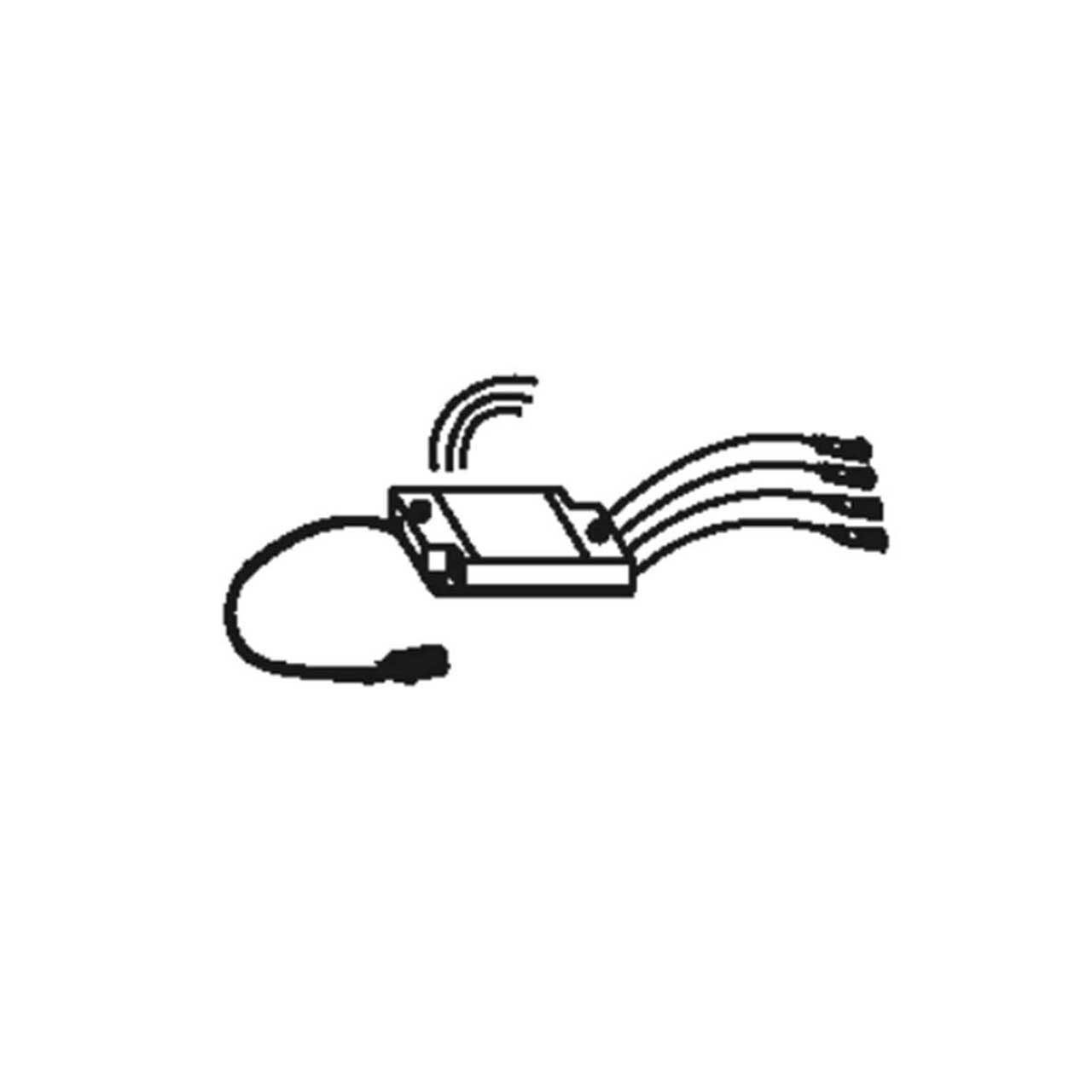 Hartmann SALVO Garderoben - Empfänger für Fernbedienung 8550G-0116 Strichzeichnung eines Elektroanschlusses mit zusätzlichem Empfänger für eine Funkfernbedienung zur Steuerung der eingebauten Möbelbeleuchtung.