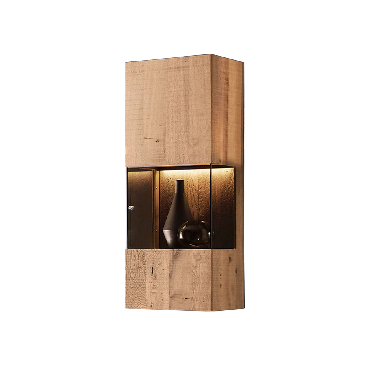 hartmann_BENJO_7220W-6034re_haengevitrine Hängevitrine aus massiver Kerneiche mit Glasausschnitt