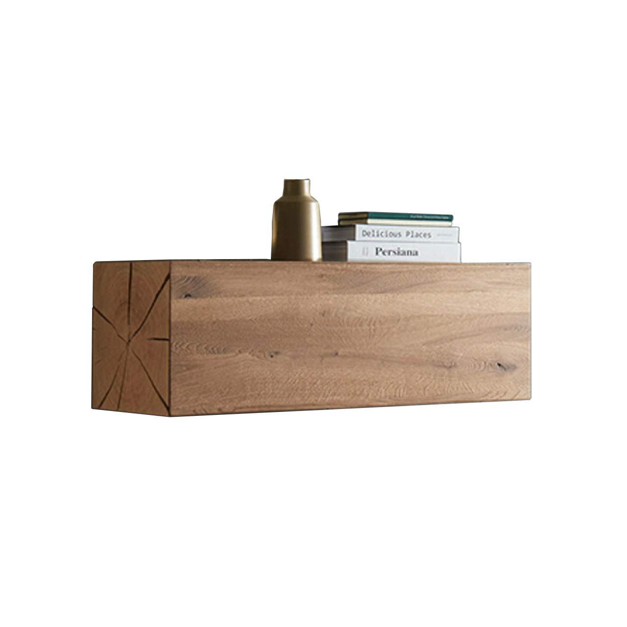 Hartmann CAYA Garderoben - Hängeschrank 7140-1081 Schlichter, rechteckiger Hängeschrank aus hellem Massivholz mit Klappe und dekorativem Hirnholz an Kopfseite.