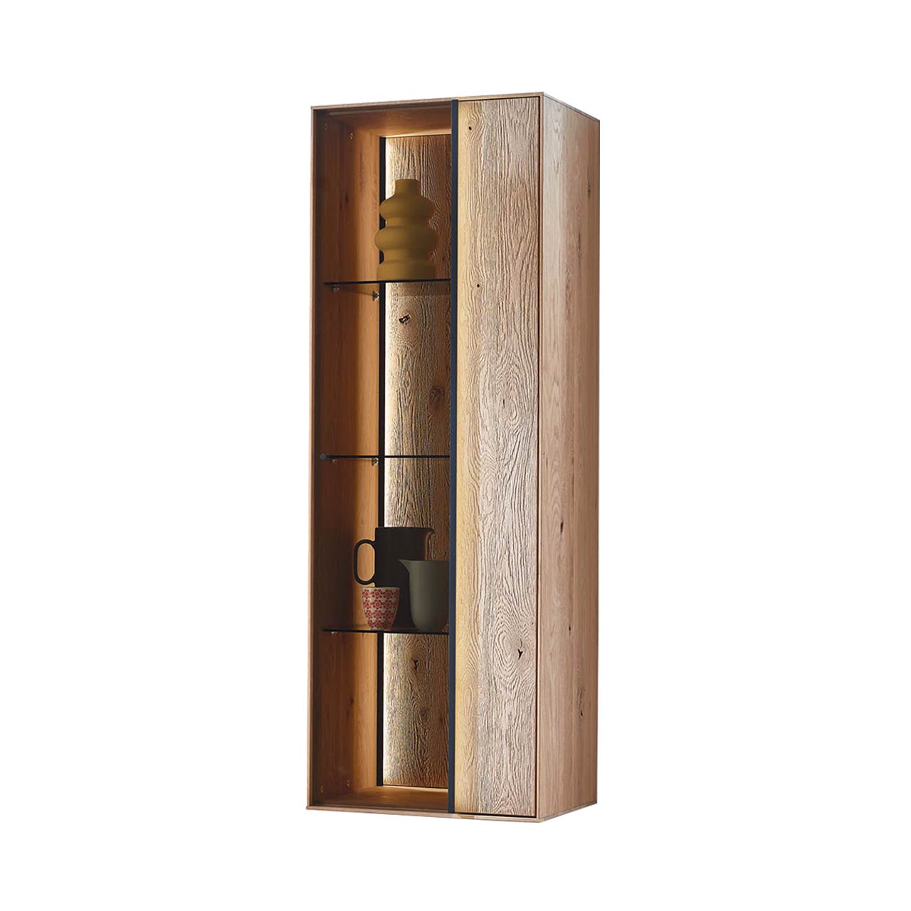hartmann_ANEA_8530-8052.re_haengevitrine Hängeschrank aus massiver Kerneiche Natur mit Glastür