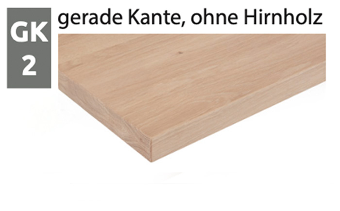 Hartmann Möbel - Tischkante GK2 gerade Kante, ohne Hirnholz GK2 - Tischknate: Esstischplatte mit sichtbarer Holzstruktur und gerader Tischkante ohne Hirnholzscheibe auf Tischmitte – zur Auswahl der Tischkanten bei Esstischen der Hartmann-Möbelserie NATURZEIT