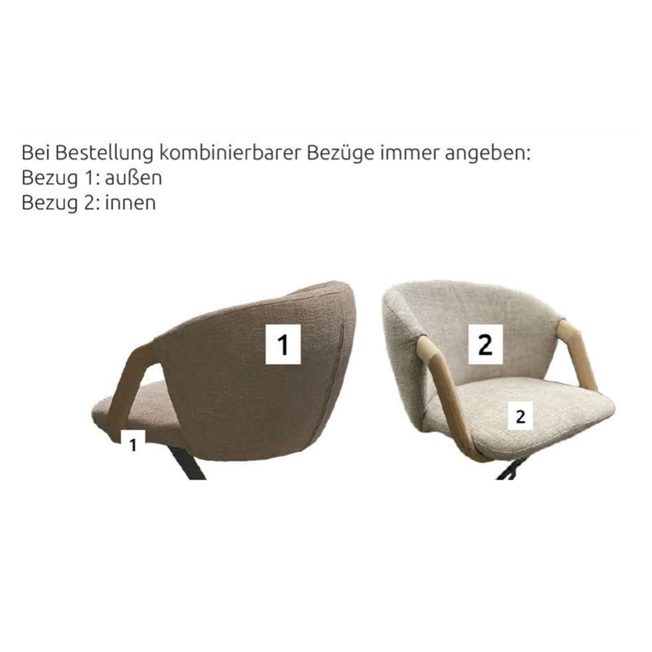 Hartmann - Stuhl LAILA - Bestellhinweis für Bezüge Bestellhinweis zu Bezügen beim Hartmann Stuhl LAILA. Der Stuhl kann variabel innen und außen sowohl mit Stoff als auch mit Leder bezogen werden.