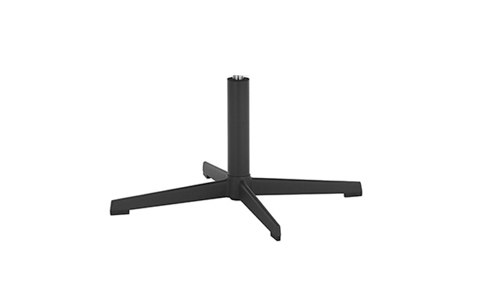 Vier-Fuß Metallgestell in Sternform - Vier flachaufliegende Metallfüße in dunklem anthrazit mit einem zentral aufgesetzten Metallstandrohr.