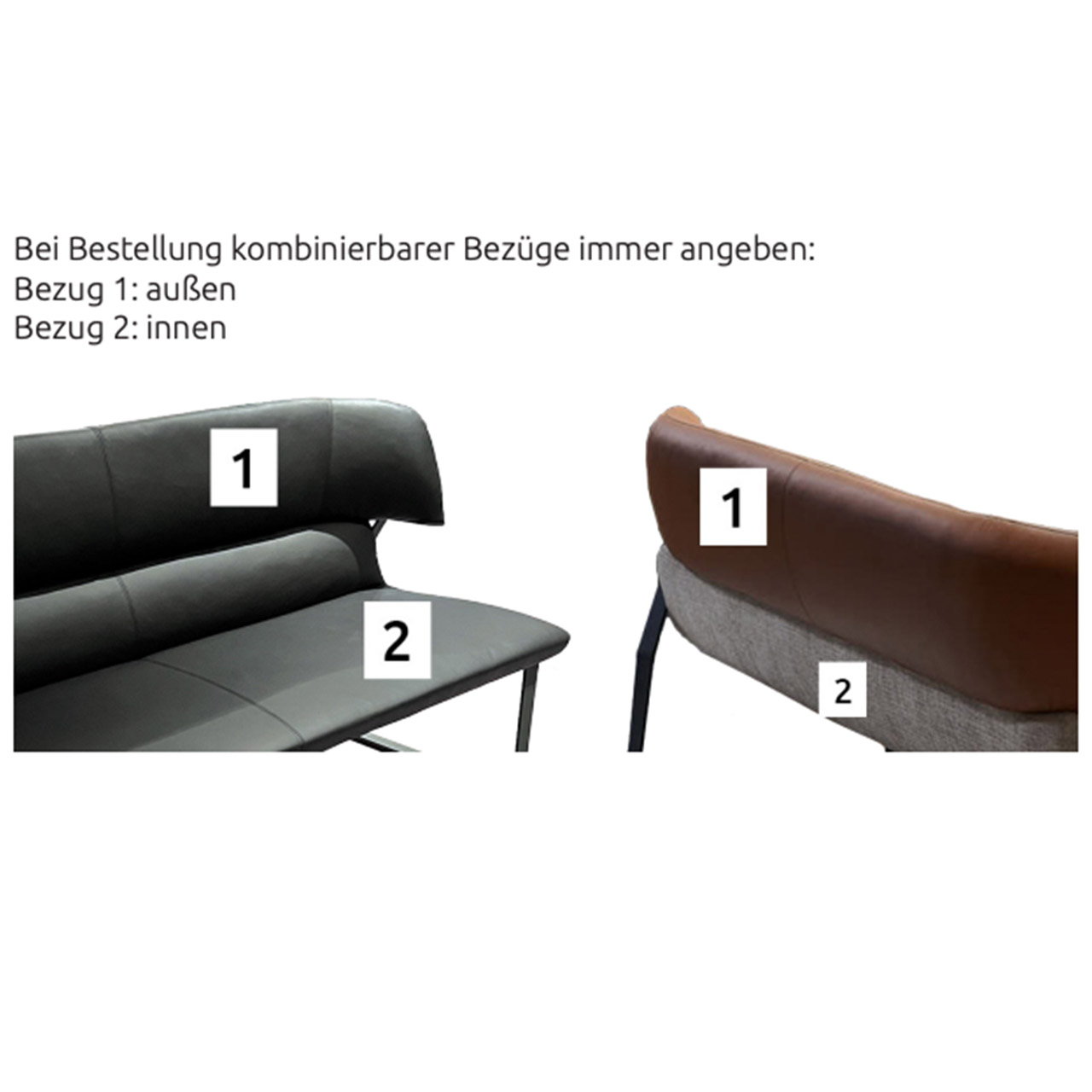 Hinweise zur Bestellung unterschiedlicher Stoffbezüge