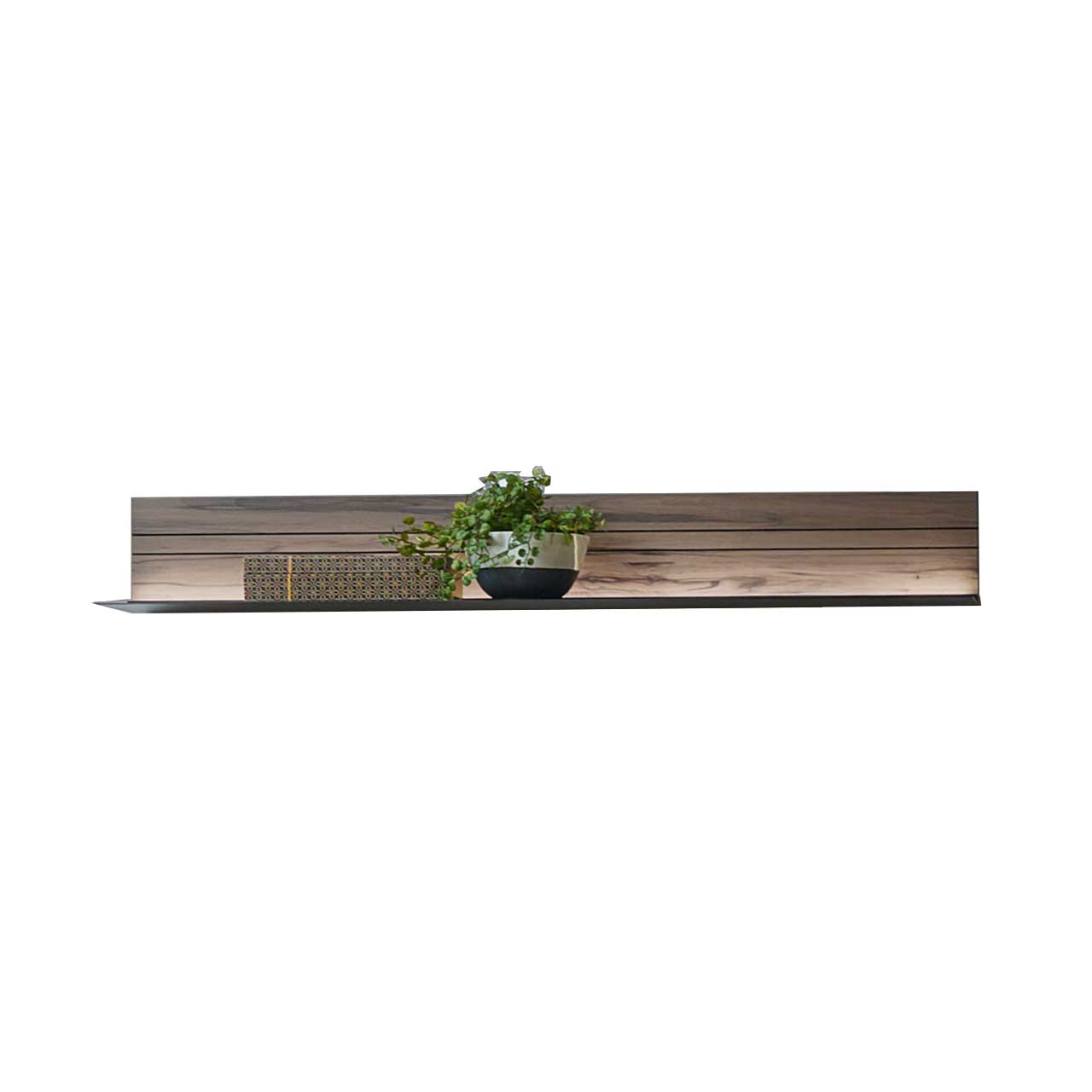 Hartmann AUDRA - Regalpaneel 5610-1111 - Anthrazit und Altholzbuche Uyaa Modernes Wandregal aus Metall anthrazit mit Holzrückwand in edler Altholzbuche Uyaa und Metallablageboden.