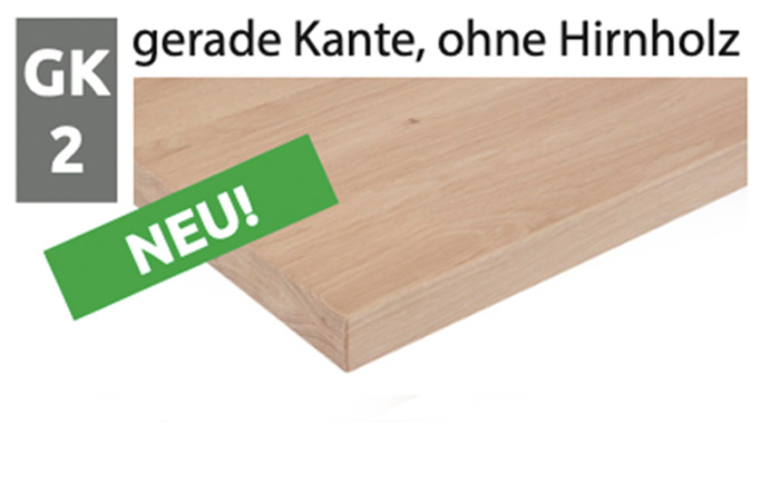 Hartmann Möbel - Tischkante GK2 gerade Kante, ohne Hirnholz GK2 - Tischknate: Esstischplatte mit sichtbarer Holzstruktur und gerader Tischkante ohne Hirnholzscheibe auf Tischmitte – zur Auswahl der Tischkanten bei Esstischen der Hartmann-Möbelserie NATURZEIT